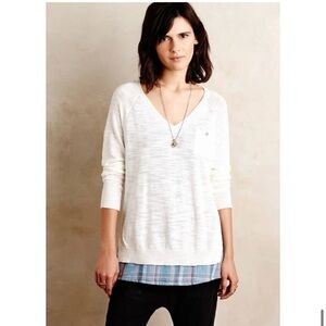 Anthropologie Moth Twofer Layered Knit Sweater